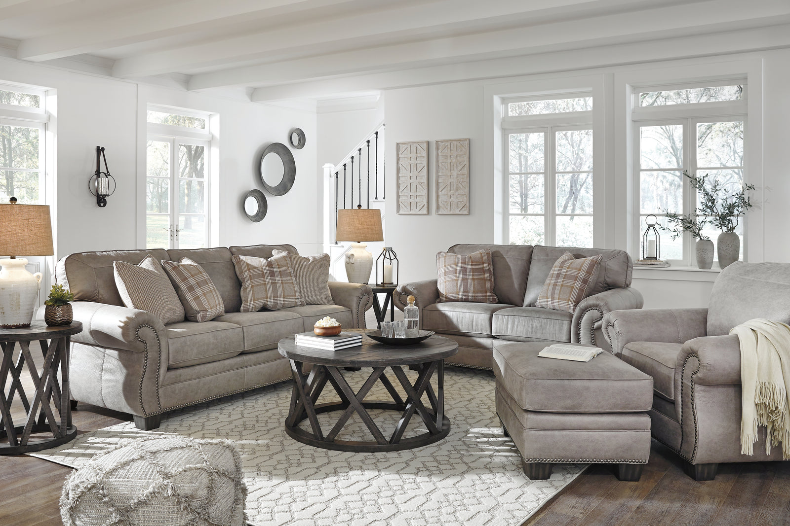 Olsberg Steel Sofa Loveseat Chair And Ottoman