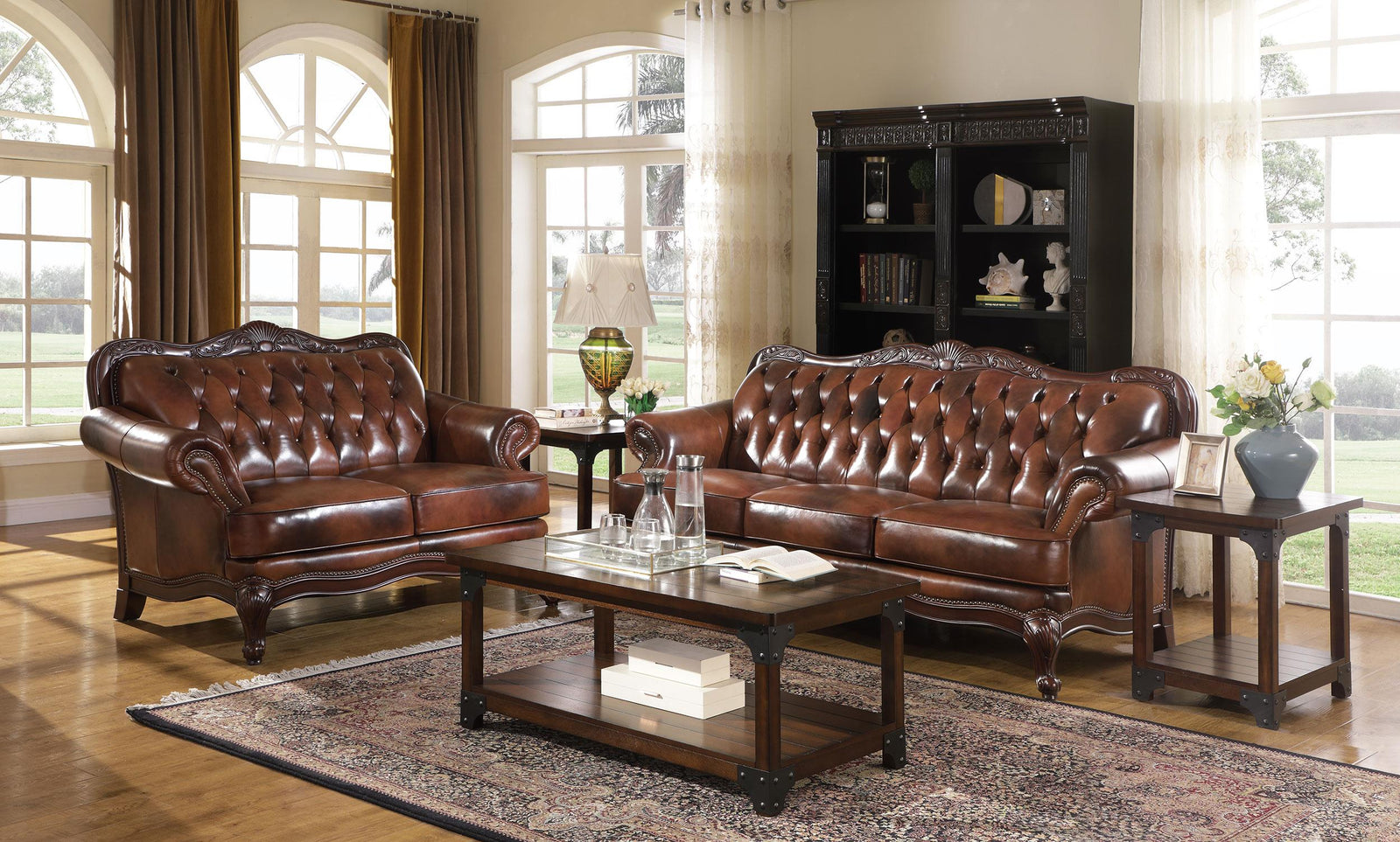 Victoria Traditional Tri tone Two piece Living Room Set