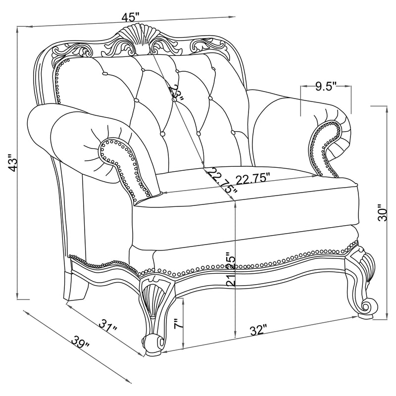 Victoria Traditional Tri tone Three piece Living Room Set