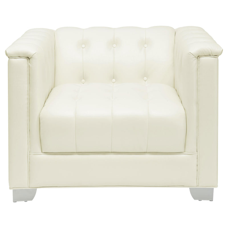 Chaviano 4 piece Upholstered Track Arm Sofa Set Pearl White