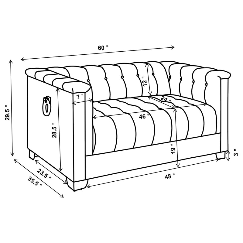 Chaviano 4 piece Upholstered Track Arm Sofa Set Pearl White