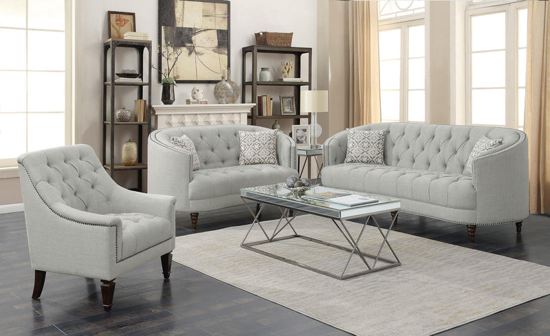 Avonlea Beige Three piece Living Room Set