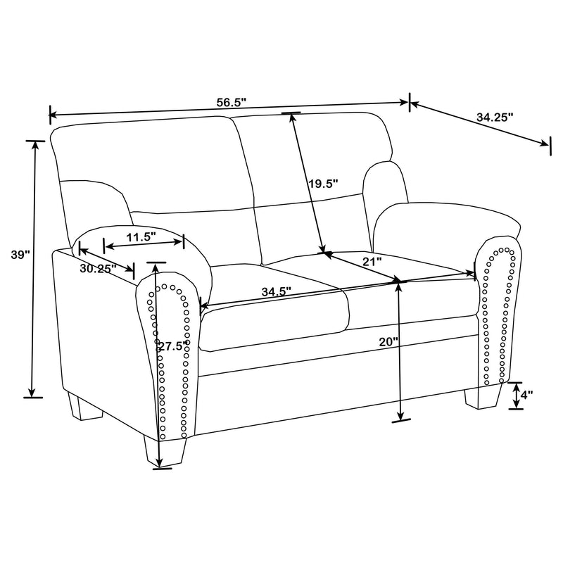 Clemintine Brown Two piece Living Room Set