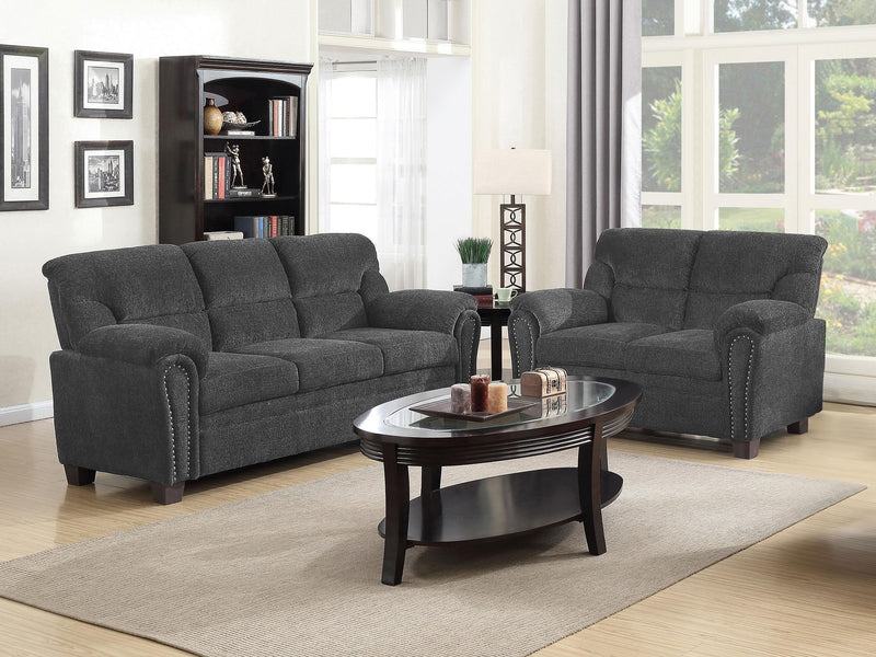 Clemintine Grey Two piece Living Room Set