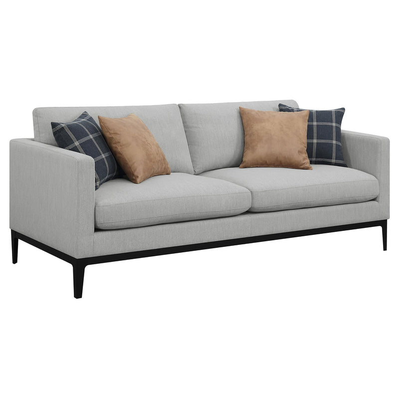 Apperson Apperso 2 piece Upholstered Track Arm Sofa Set Light Grey