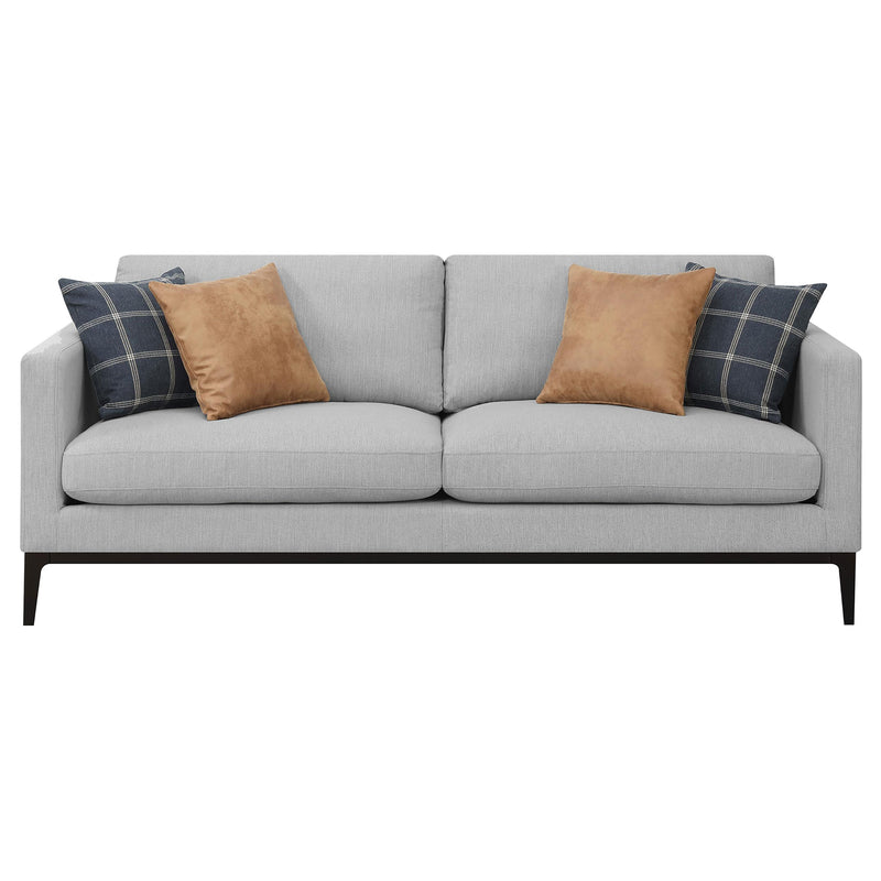 Apperson Apperso 2 piece Upholstered Track Arm Sofa Set Light Grey