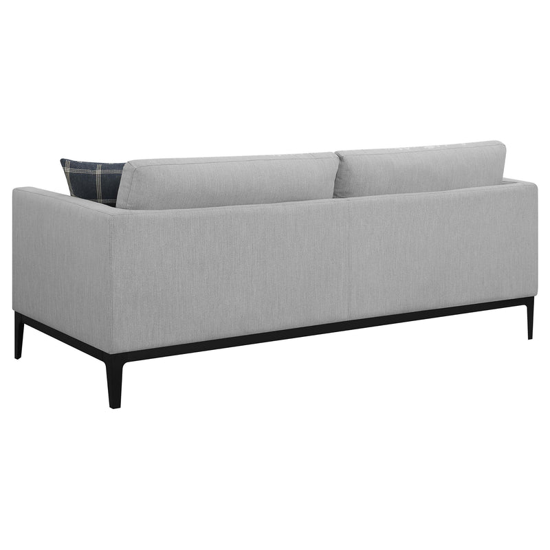 Apperson Apperso 2 piece Upholstered Track Arm Sofa Set Light Grey