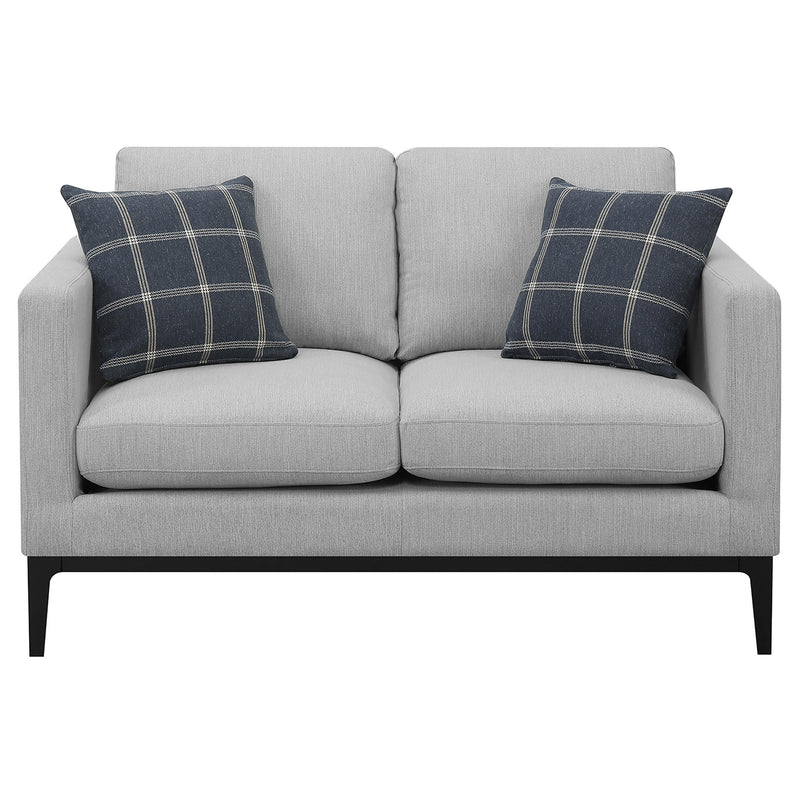 Apperson Apperso 2 piece Upholstered Track Arm Sofa Set Light Grey