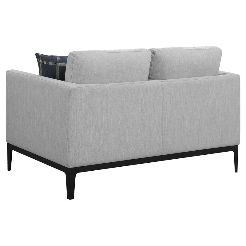 Apperson Apperso 2 piece Upholstered Track Arm Sofa Set Light Grey