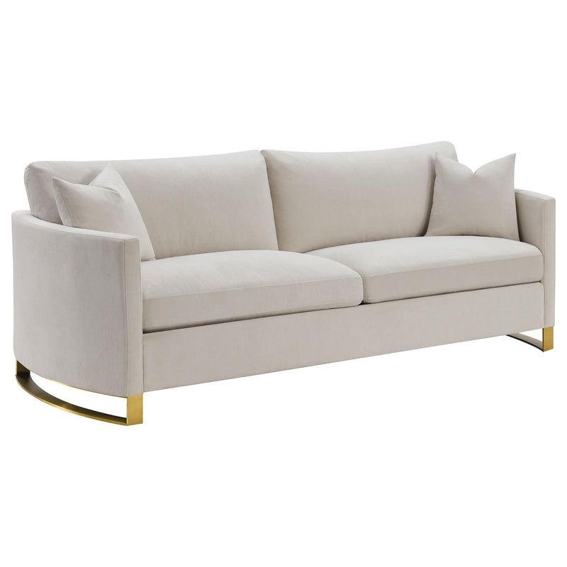 Corliss 2 piece Upholstered Arched Arm Sofa Set Beige