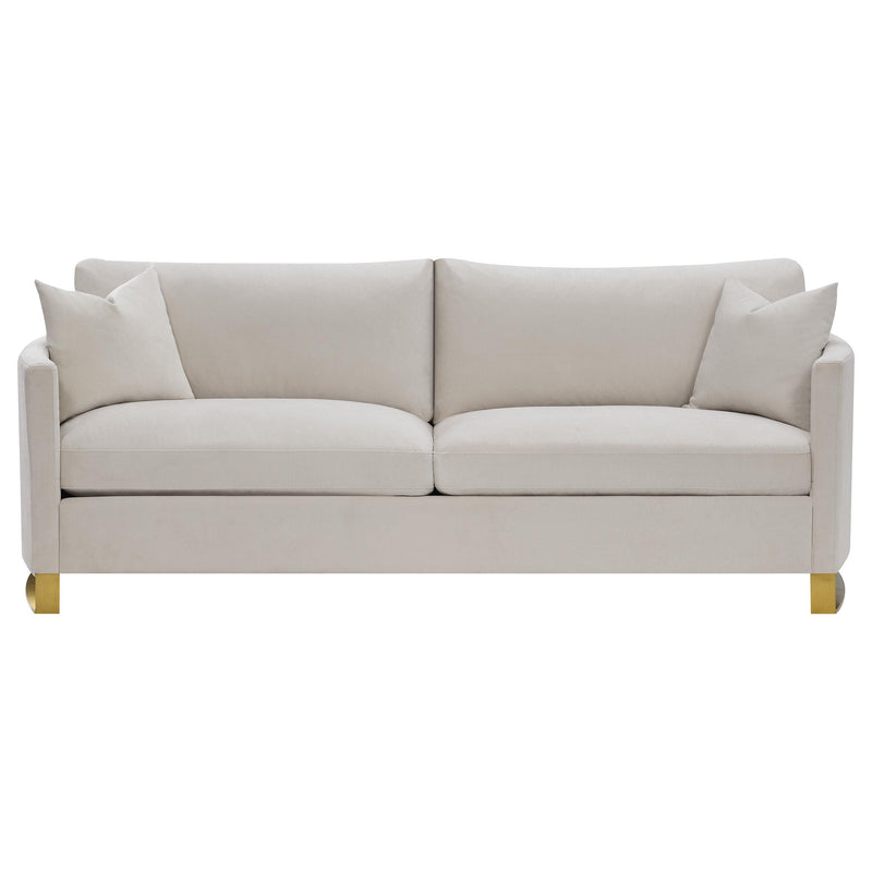 Corliss 2 piece Upholstered Arched Arm Sofa Set Beige