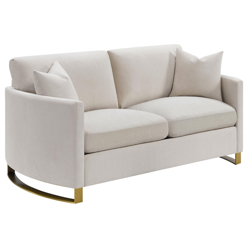 Corliss 2 piece Upholstered Arched Arm Sofa Set Beige