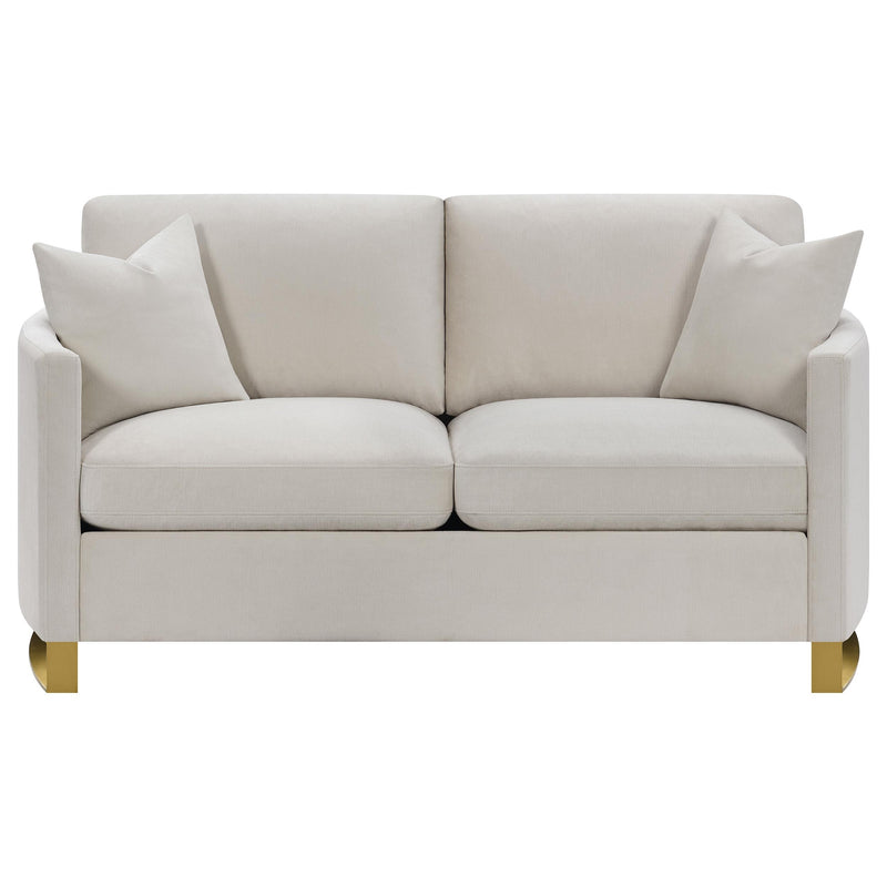 Corliss 2 piece Upholstered Arched Arm Sofa Set Beige