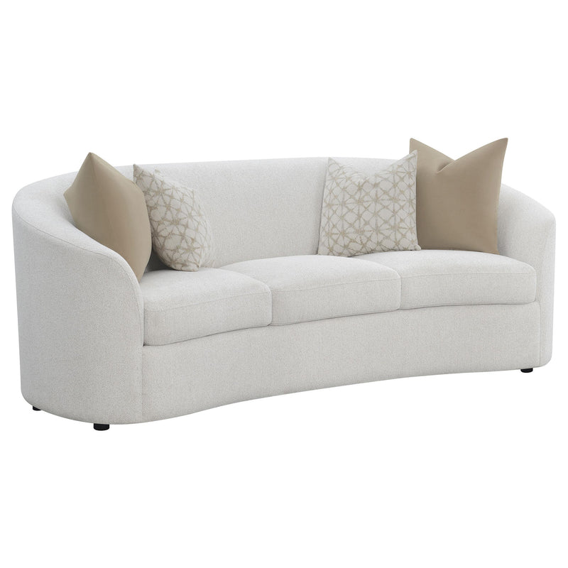 Rainn 2 piece Boucle Upholstered Sloped Arm Sofa Set Latte