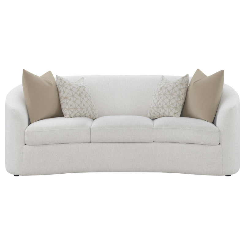 Rainn 2 piece Boucle Upholstered Sloped Arm Sofa Set Latte