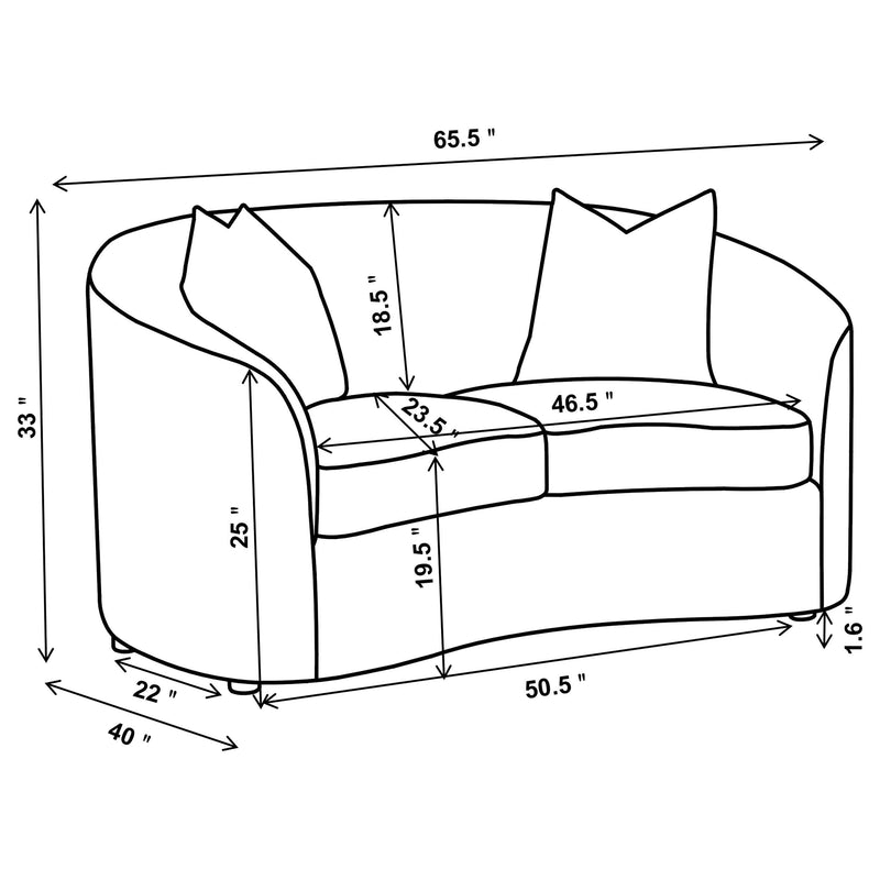 Rainn 2 piece Boucle Upholstered Sloped Arm Sofa Set Latte