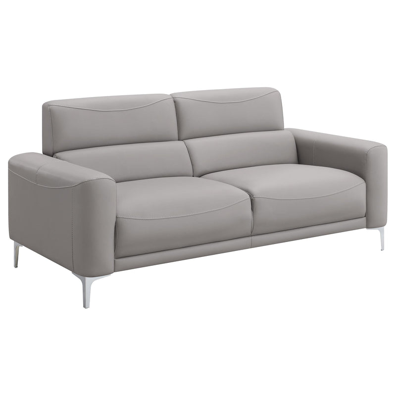 Glenmark 2 piece Upholstered Track Arm Sofa Set Taupe