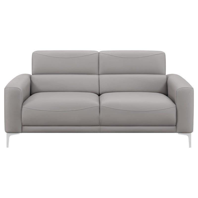 Glenmark 2 piece Upholstered Track Arm Sofa Set Taupe