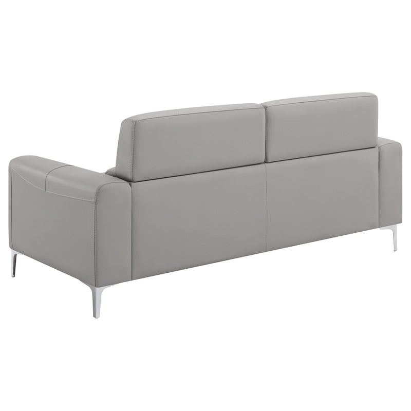 Glenmark 2 piece Upholstered Track Arm Sofa Set Taupe