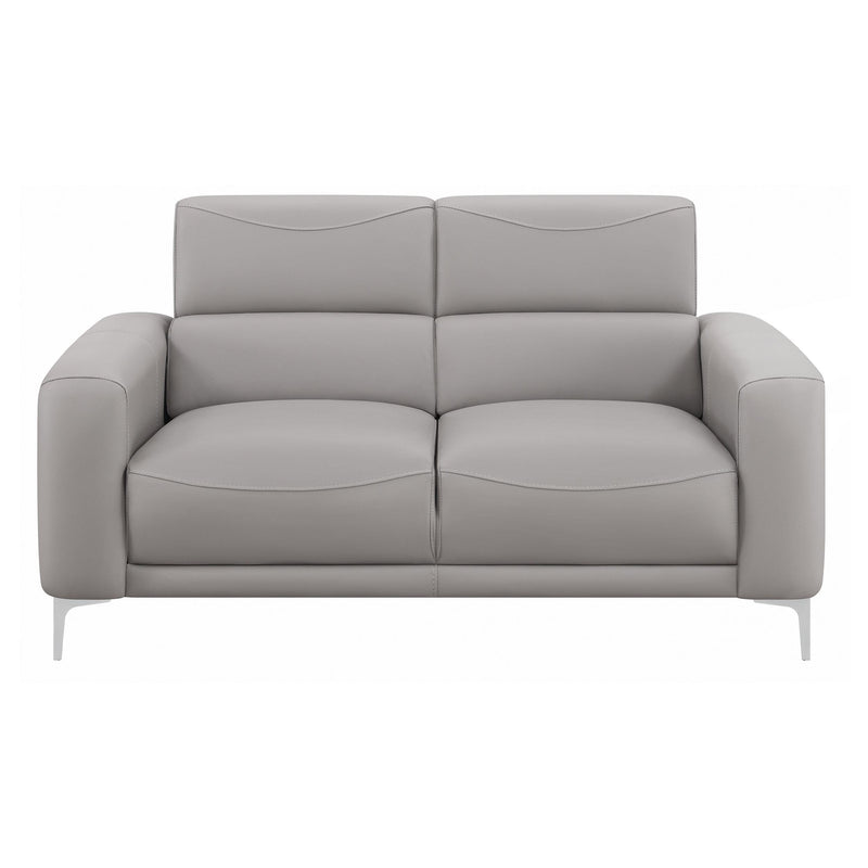 Glenmark 2 piece Upholstered Track Arm Sofa Set Taupe