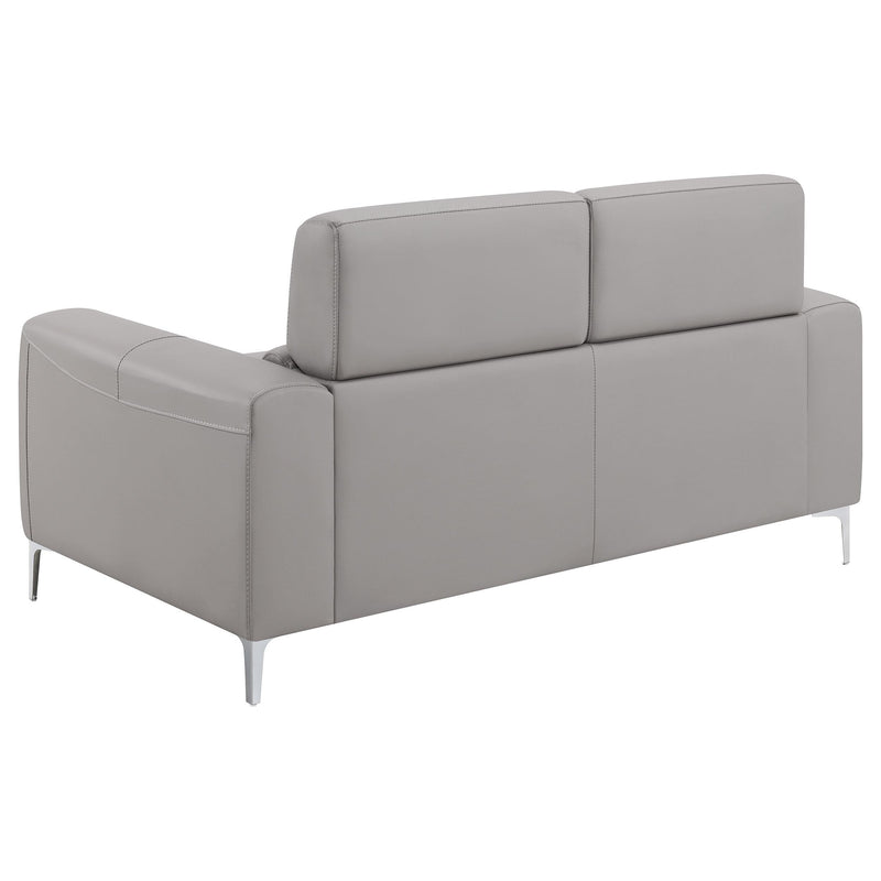 Glenmark 2 piece Upholstered Track Arm Sofa Set Taupe