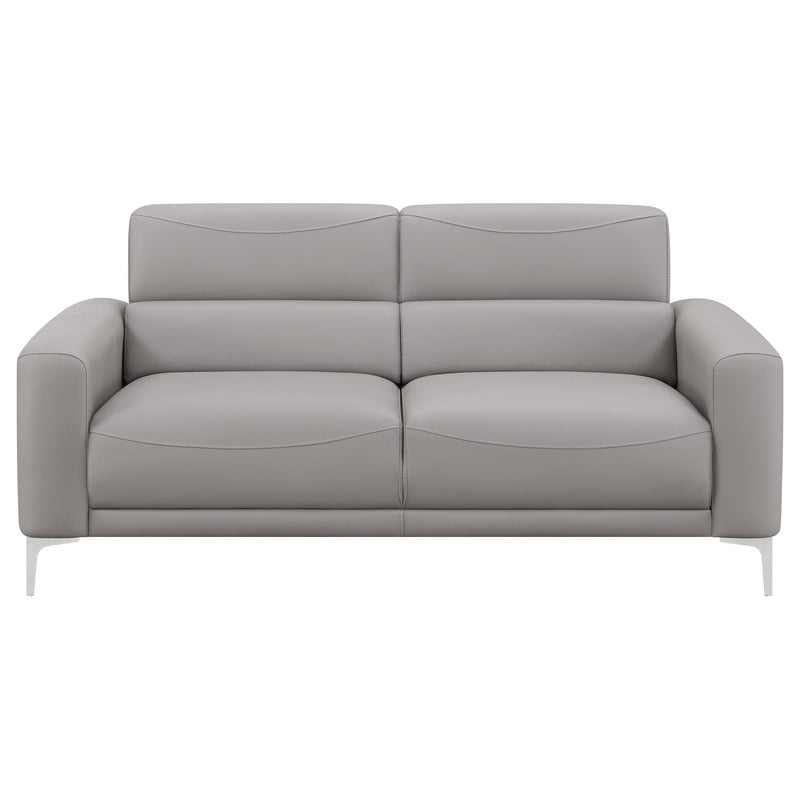 Glenmark 3 Piece Upholstered Track Arm Sofa Set Taupe