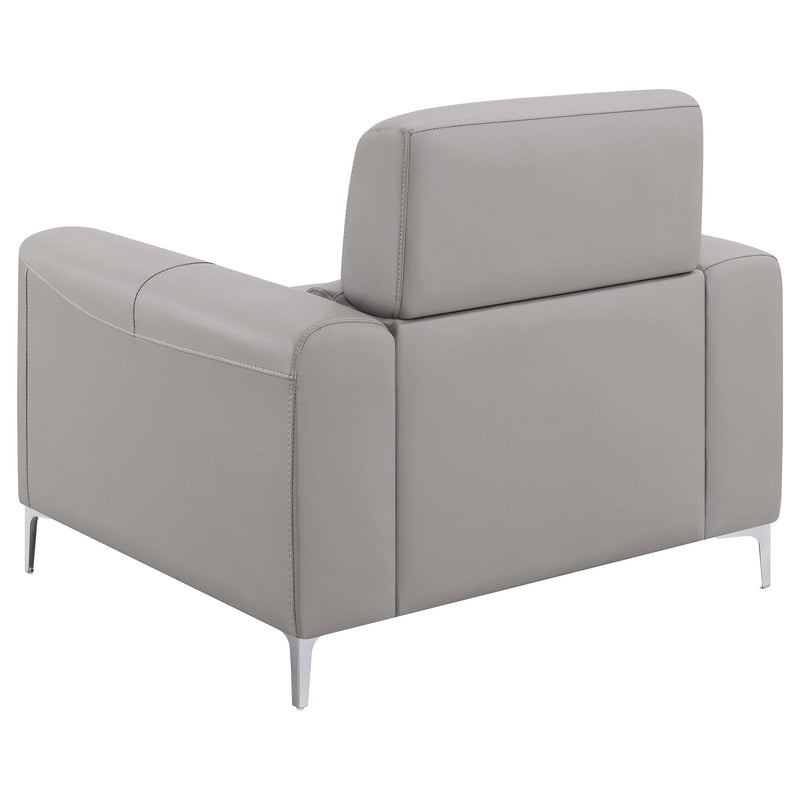 Glenmark 3 Piece Upholstered Track Arm Sofa Set Taupe