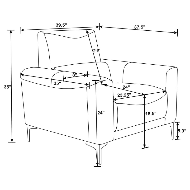 Glenmark 3 Piece Upholstered Track Arm Sofa Set Taupe