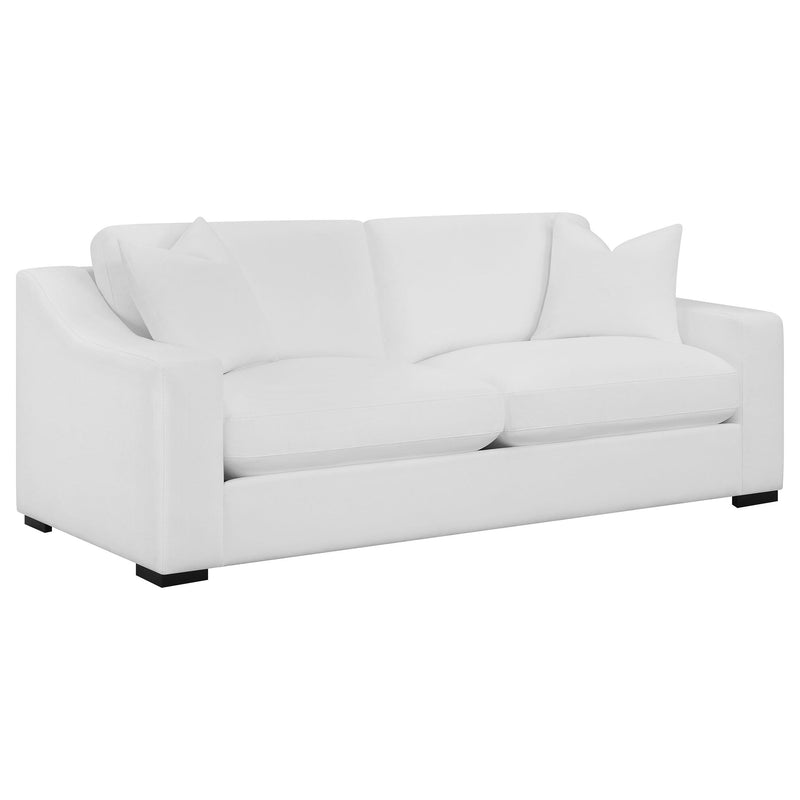 Ashlyn 2 piece Upholstered Sloped Arm Sofa Set White