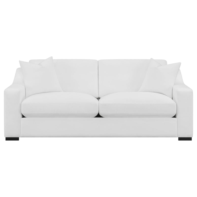 Ashlyn 2 piece Upholstered Sloped Arm Sofa Set White