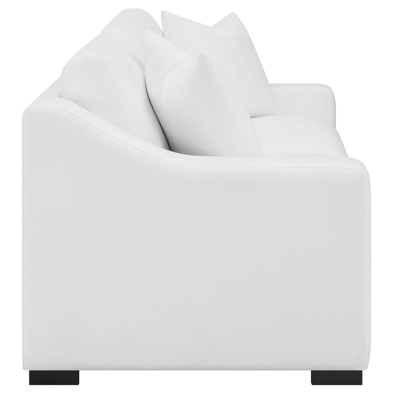 Ashlyn 2 piece Upholstered Sloped Arm Sofa Set White