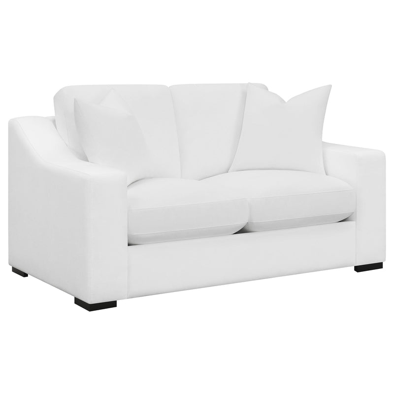 Ashlyn 2 piece Upholstered Sloped Arm Sofa Set White