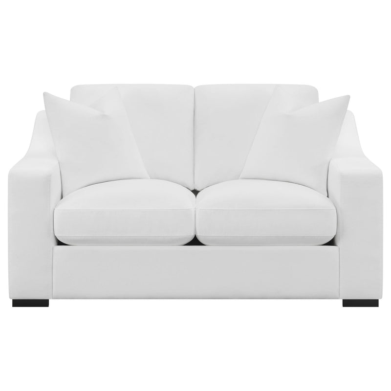 Ashlyn 2 piece Upholstered Sloped Arm Sofa Set White