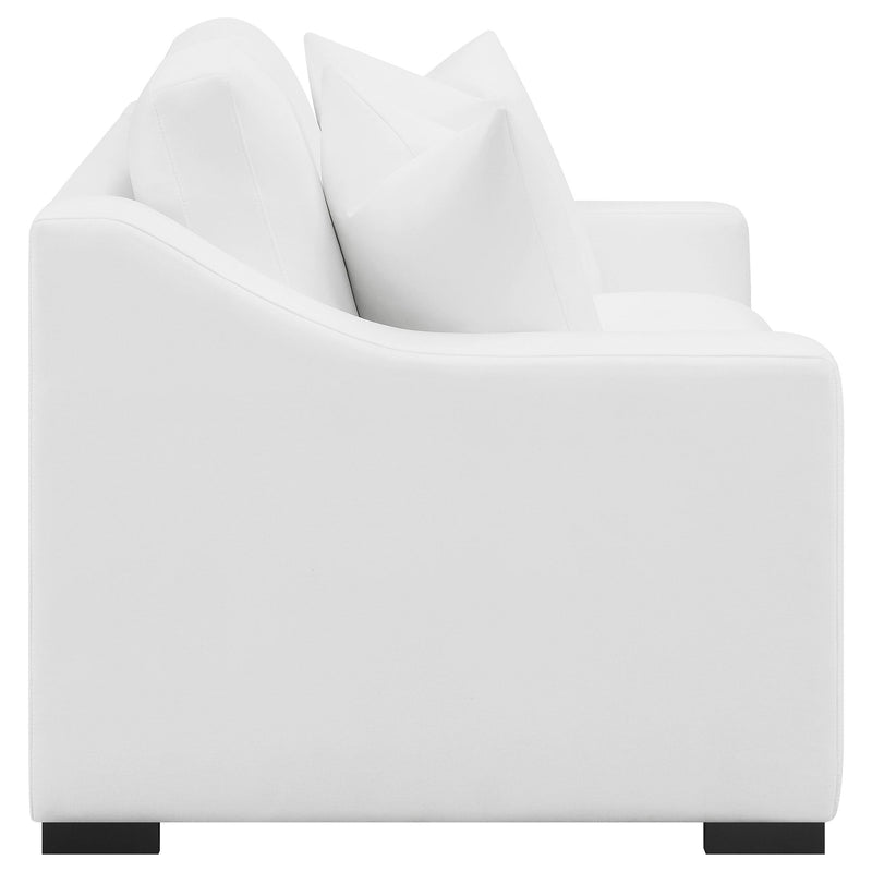 Ashlyn 2 piece Upholstered Sloped Arm Sofa Set White