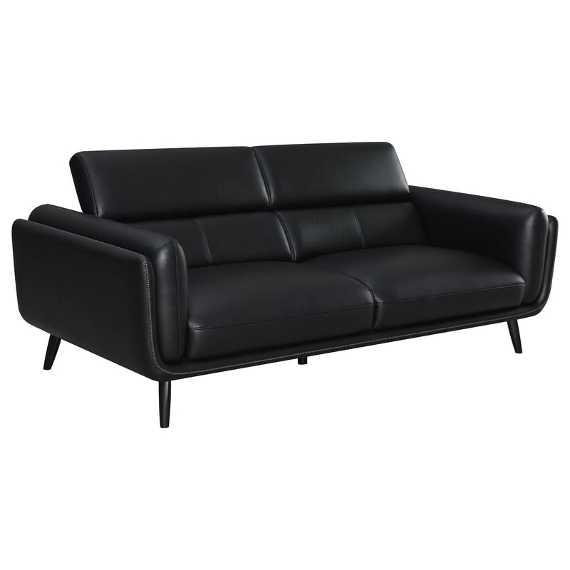 Shania 2 piece Upholstered Low Back Sofa Set Black