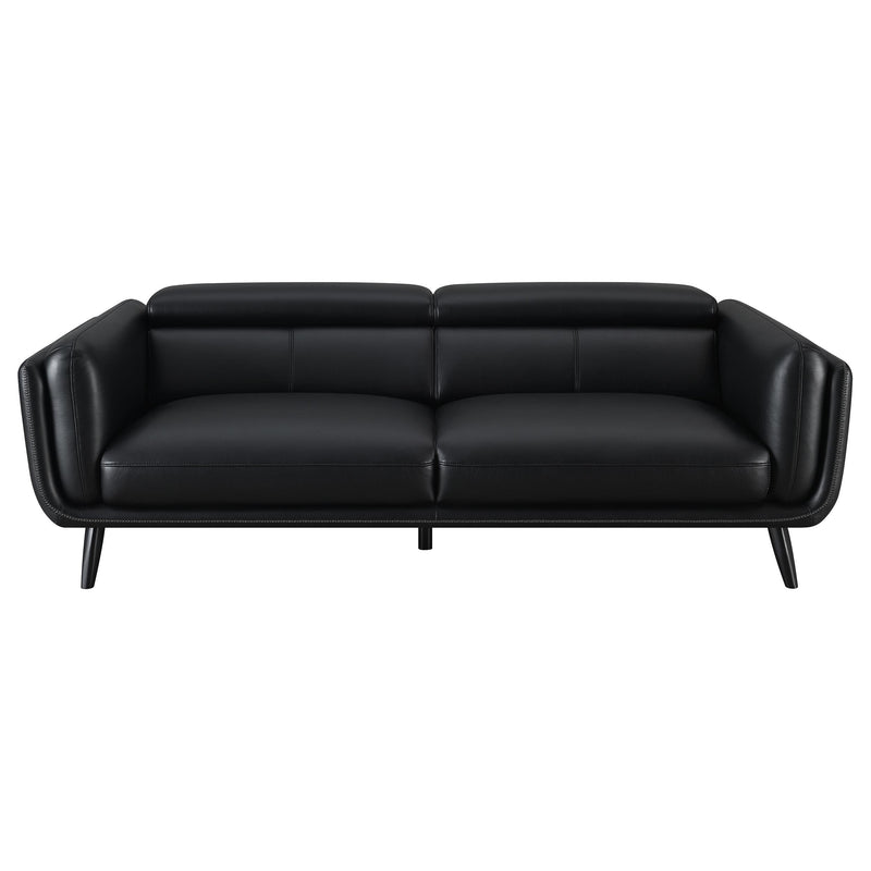 Shania 2 piece Upholstered Low Back Sofa Set Black