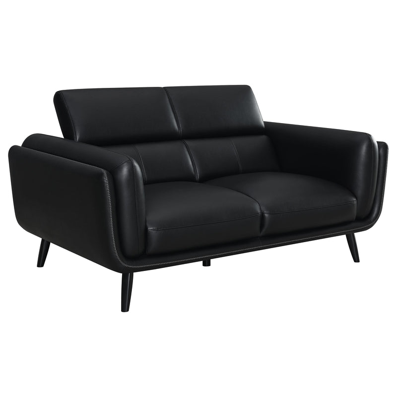 Shania 2 piece Upholstered Low Back Sofa Set Black