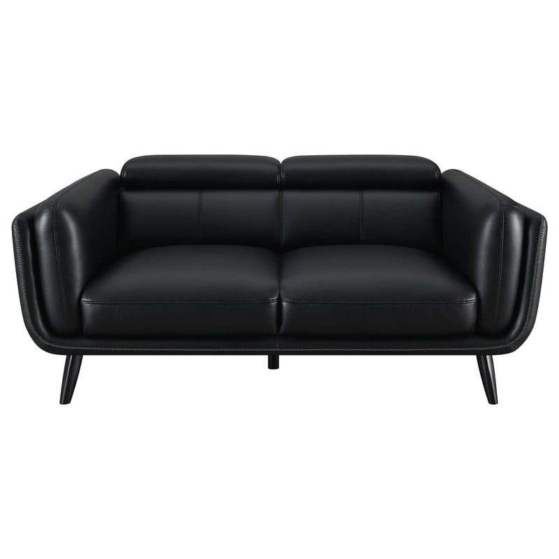 Shania 2 piece Upholstered Low Back Sofa Set Black