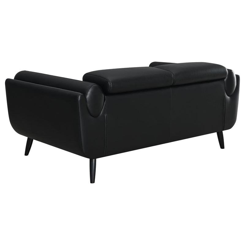 Shania 2 piece Upholstered Low Back Sofa Set Black