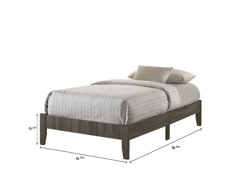 Skyler Gray Modern Sleek Contemporary Wood Full Platform Bed