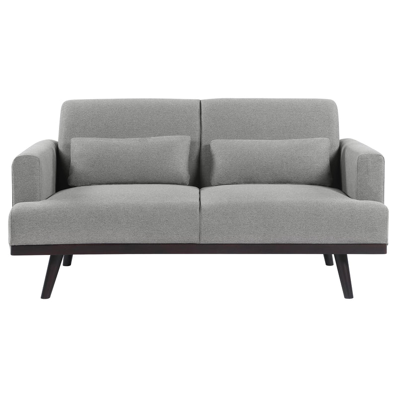 Blake 2 piece Upholstered Track Arm Sofa Set Sharkskin