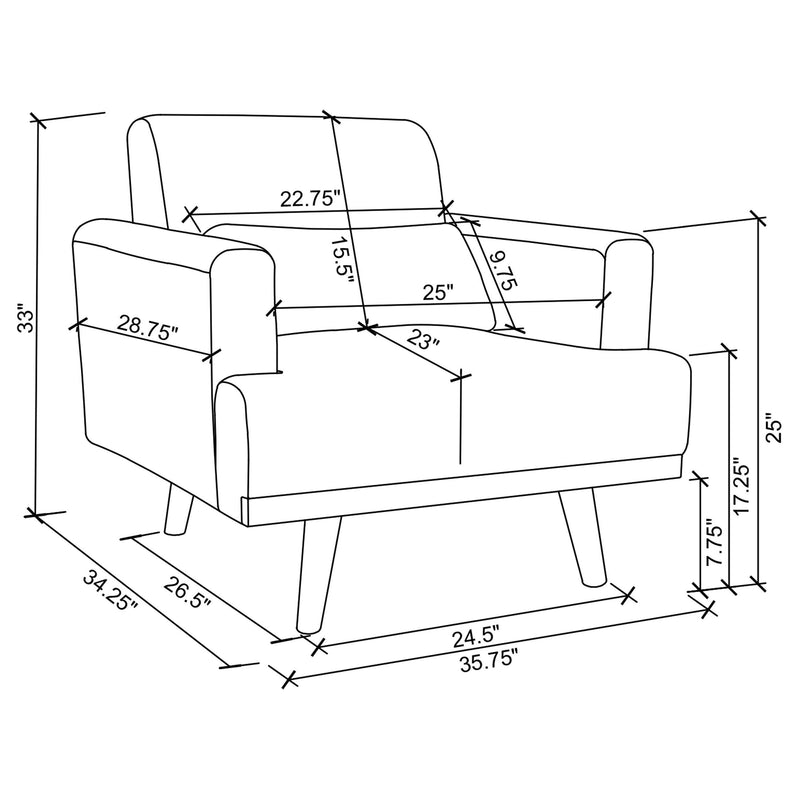 Blake 3 Piece Upholstered Track Arm Sofa Set Sharkskin