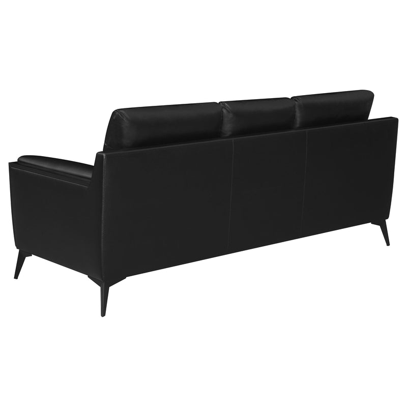 Moira 2 piece Upholstered Wedge Arm Tufted Sofa Set Black