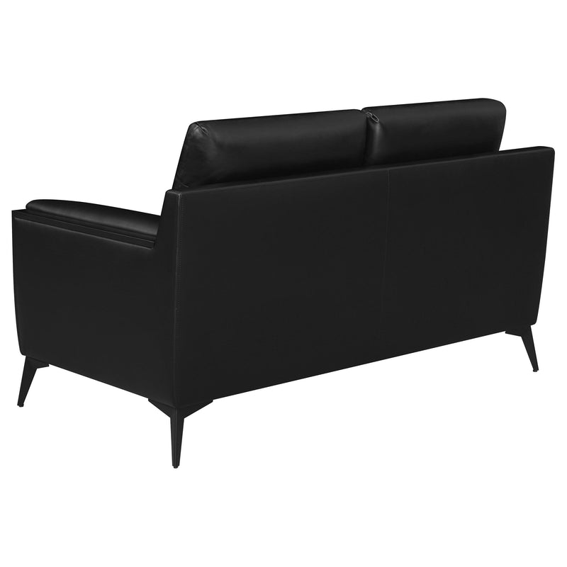 Moira 2 piece Upholstered Wedge Arm Tufted Sofa Set Black