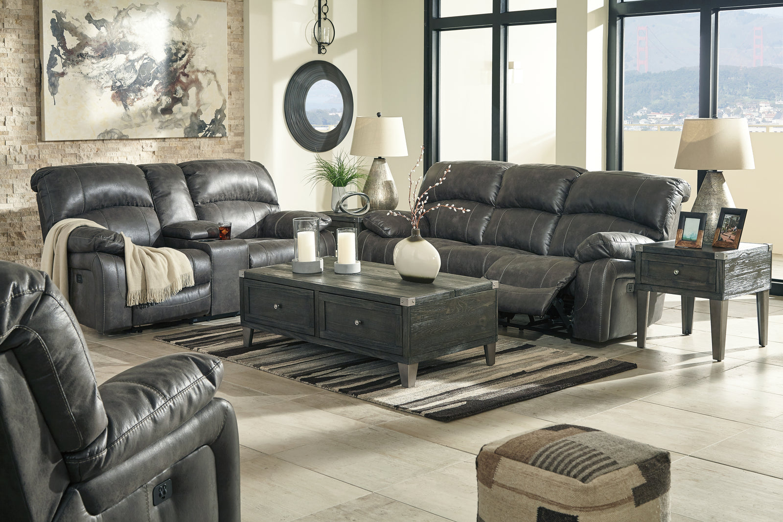 Dunwell Steel Sofa Loveseat And Recliner