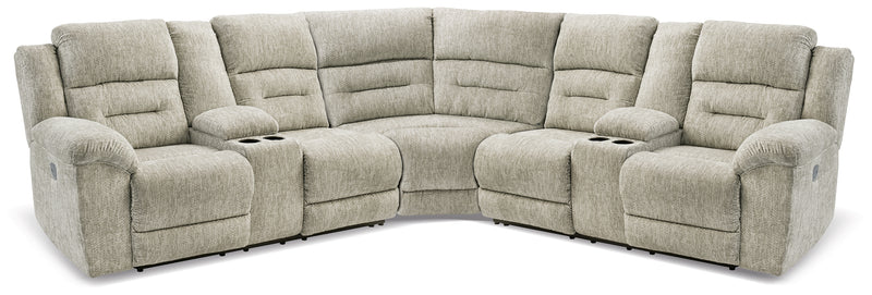 Family Den Pewter Chenille 3-Piece Power Reclining Sectional