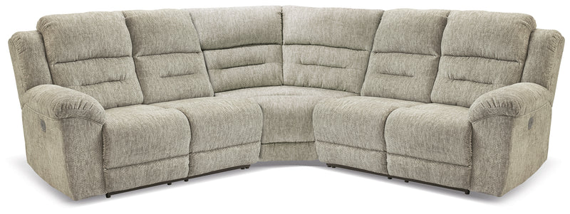 Family Den Pewter Chenille 3-Piece Power Reclining Sectional 51802S4