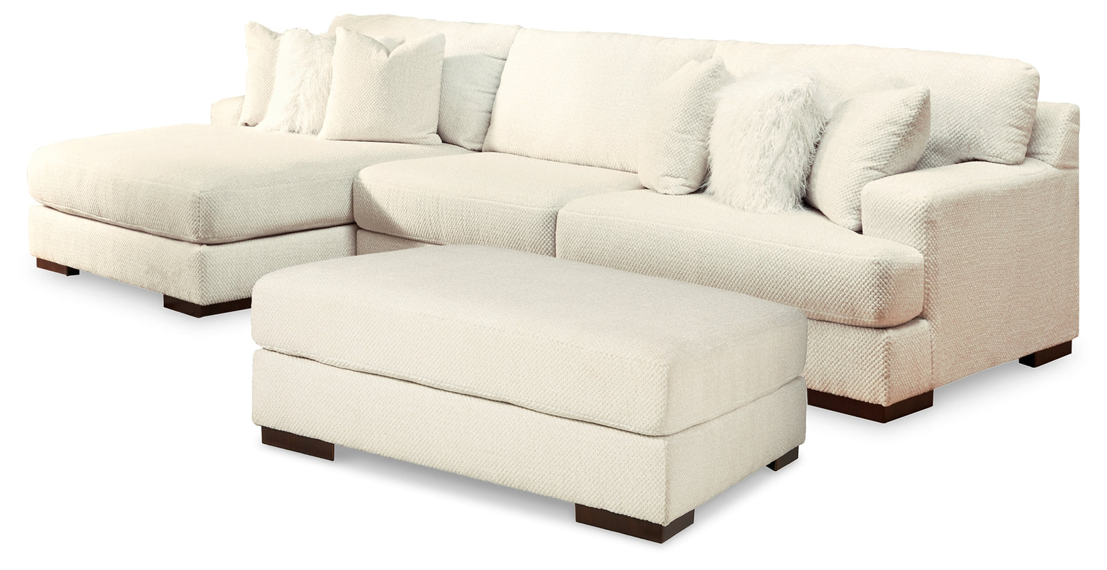 Zada Ivory 2-Piece Sectional With Ottoman PKG013079 - 52204S2 | 5220408