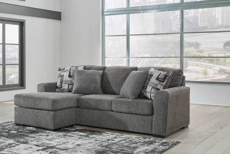 Gardiner Pewter Sofa Chaise With Ottoman