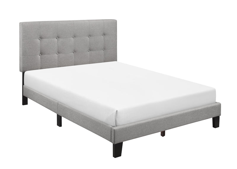 Rigby Gray Contemporary Wood Fabric King Upholstered Platform Bed